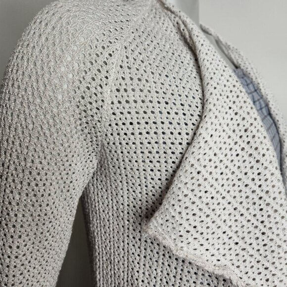 Zadig & Voltaire "Daphnee" Silver Grey Open Front Knit Cardigan Size S - Picture 8 of 11
